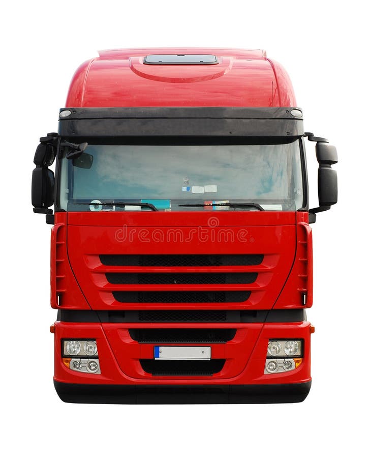 kandidatgrad hvid smerte Red truck front view. stock image. Image of background - 75125639