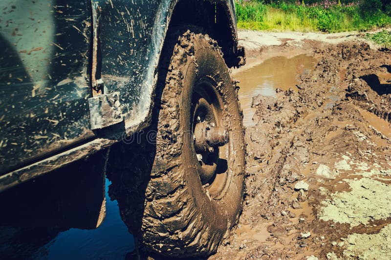 truck on a bad road.