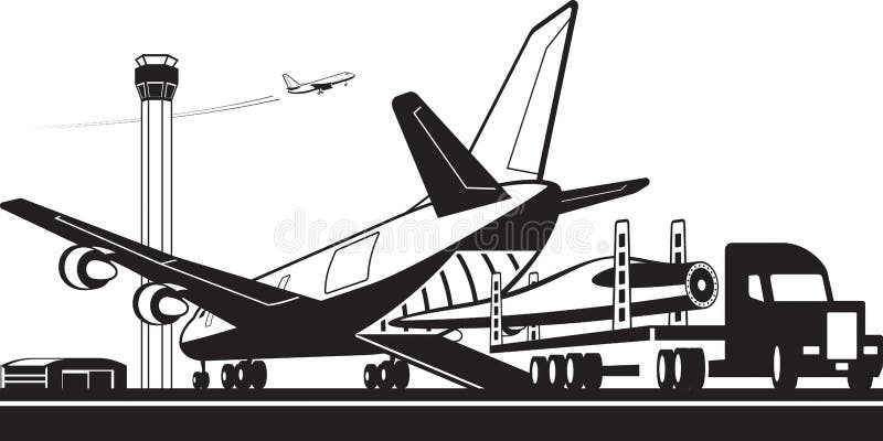 Cargo plane vector icon stock vector. Illustration of engine - 83611714