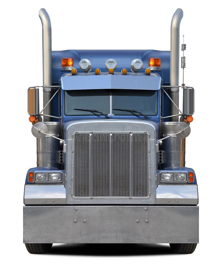 Truck Front Isolated on White Stock Photo - Image of blue, delivery ...