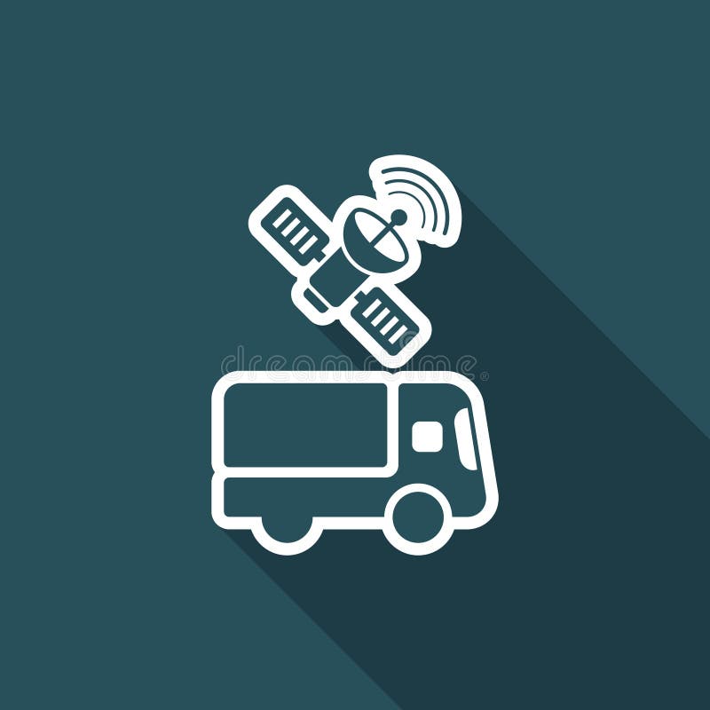 Truck with Satellite Control Vector  Icon Stock Vector
