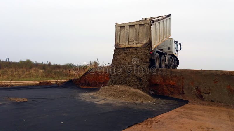 Truck unload gravel stock image. Image of moving, construction - 111991721