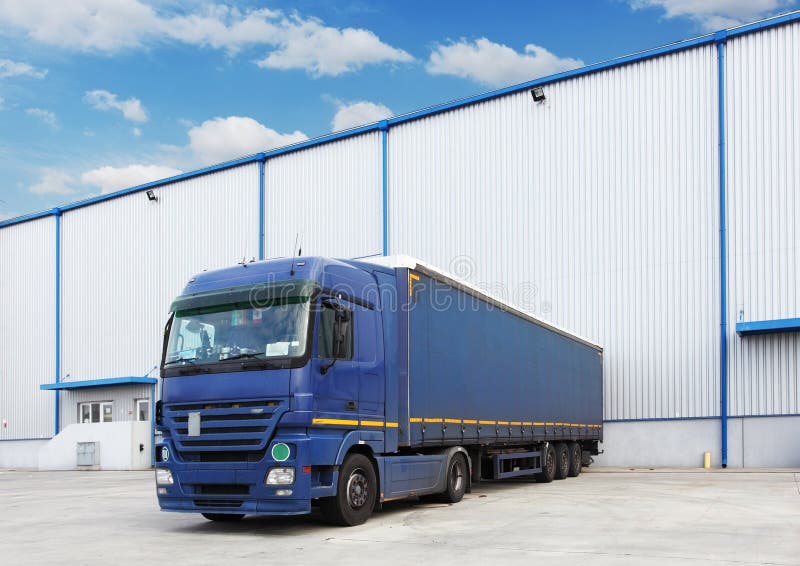 Truck in Warehouse Cargo Transport Stock Image Image of