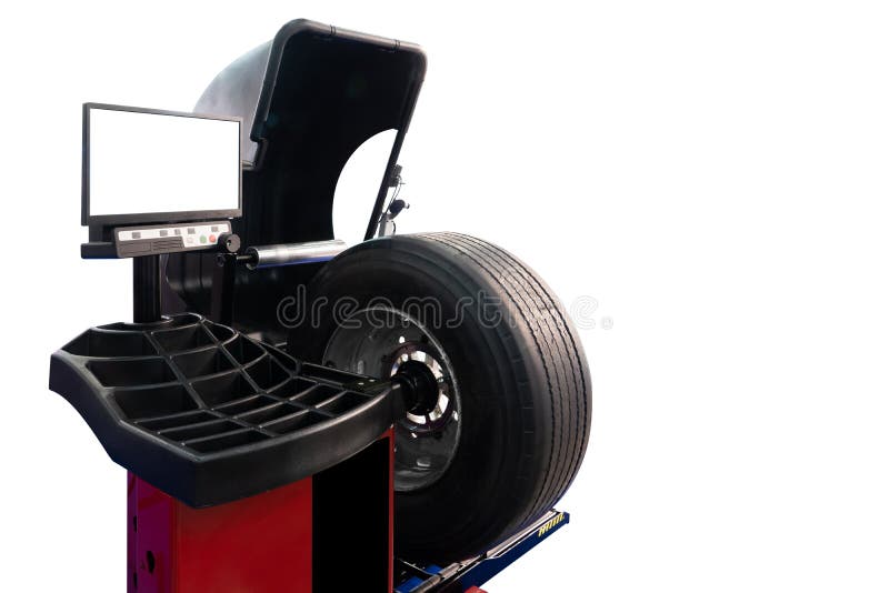 Truck Wheel Balancing Device for Tire Fitting Stock Photo Image of