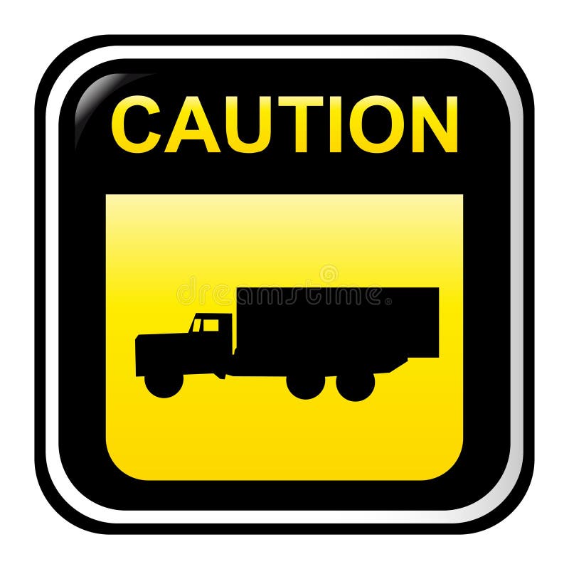 Truck σημαδιών προσοχής απεικόνιση αποθεμάτων
