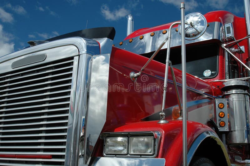 Truckers cab. American Trucking rig Truckers cab. American Trucking rig