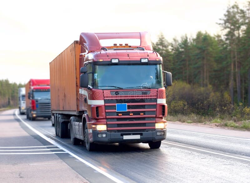 Trucks caravan of royalty free stock image Trucks caravan of royalty free stock image