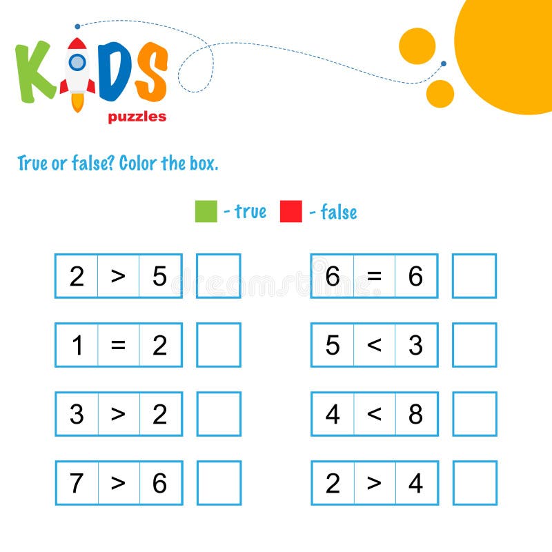 true-or-false-math-worksheet-stock-vector-illustration-of-equal-kindergarten-185217504