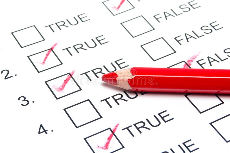 True False test with red pencil royalty free stock photo True False test with red pencil royalty free stock photo
