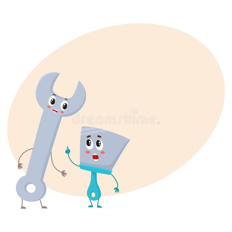 Truelle drôle de main se dirigeant et écoute de caractère de clé illustration de vecteur Truelle drôle de main se dirigeant et écoute de caractère de clé illustration de vecteur