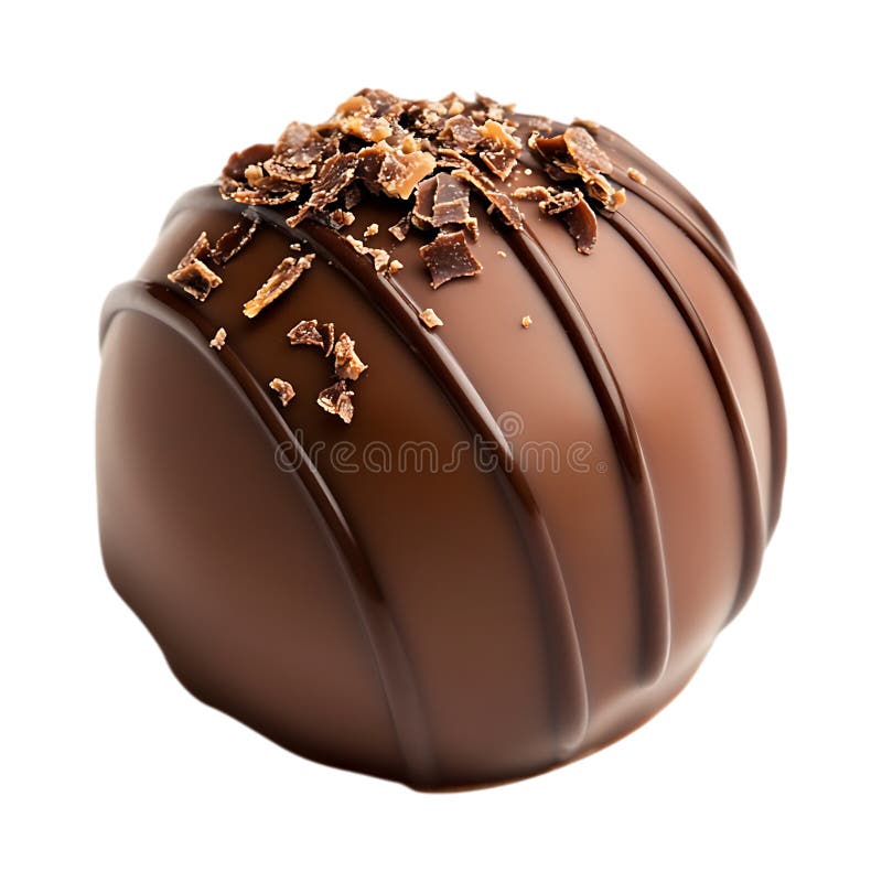 Truffe au chocolat Gourmande délicieuse confiserie au chocolat noir sur fond transparent illustration stock