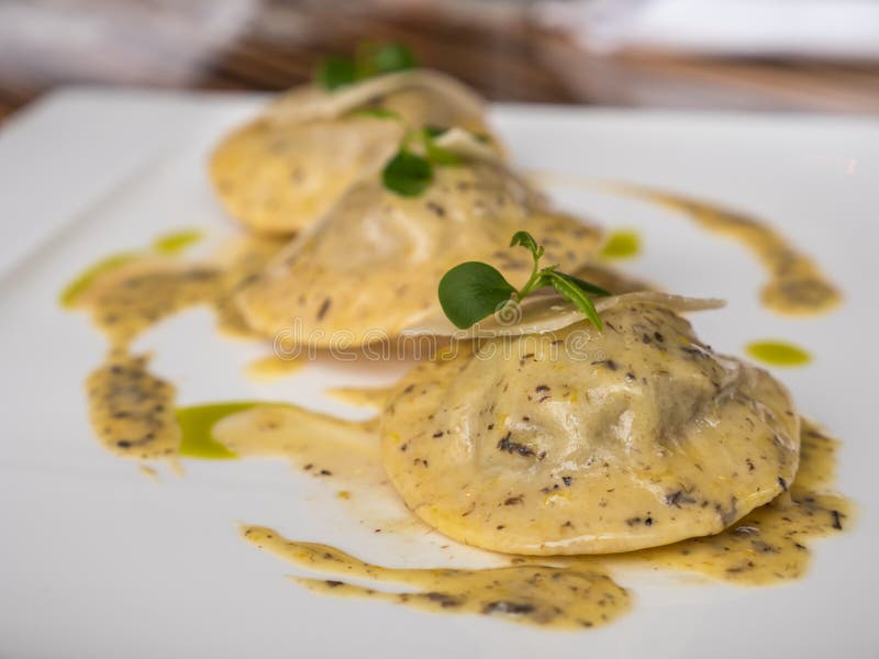 Truffle ravioli stock image. Image of nutrition, ravioli 79464391