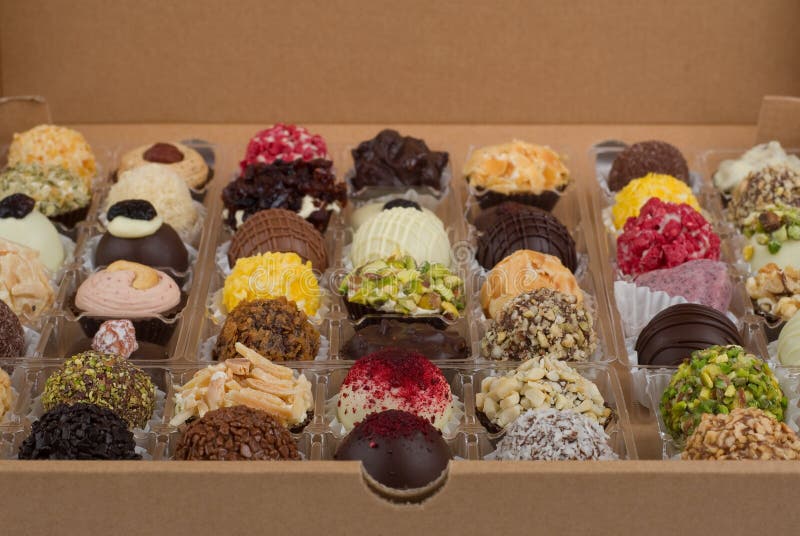Truffles and chocolates stock image. Image of food, dark 33808401