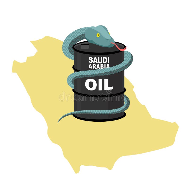 Trummaolja i Saudiarabien översiktsbakgrund Orm runt om trumma stock illustrationer Trummaolja i Saudiarabien översiktsbakgrund Orm runt om trumma stock illustrationer