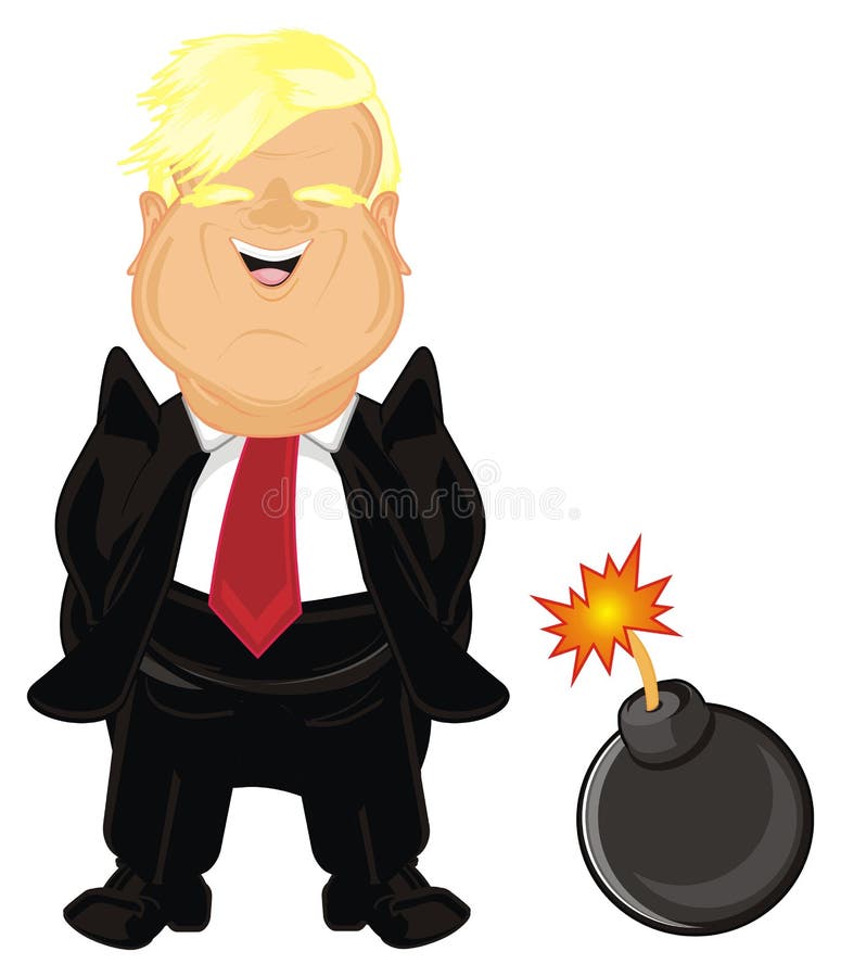 Trump and his bomb vector illustration