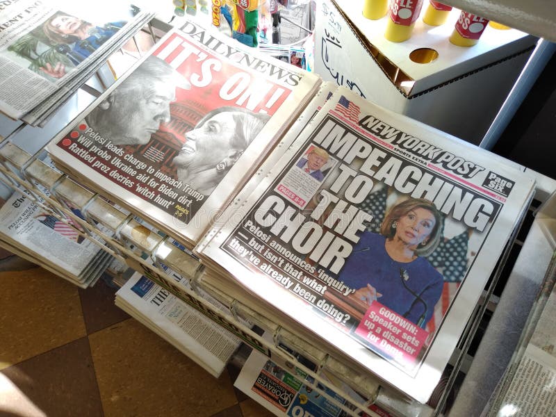 Trump Impeachment, Newspaper Headlines, New York Metropolitan Area, USA