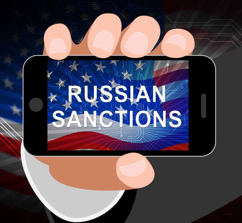 Trump Russia Sanctions Financial Embargo On Russian Federation. Putin Trade And Bank Accounts Restricted - 3d Illustration. Trump Russia Sanctions Financial Embargo On Russian Federation. Putin Trade And Bank Accounts Restricted - 3d Illustration