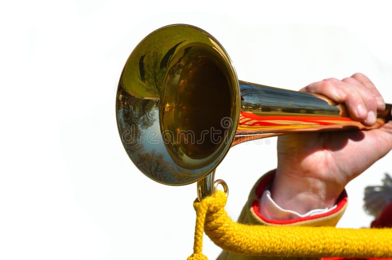 Trumpet Blowing stock image. Image of deail, instrument 30617727