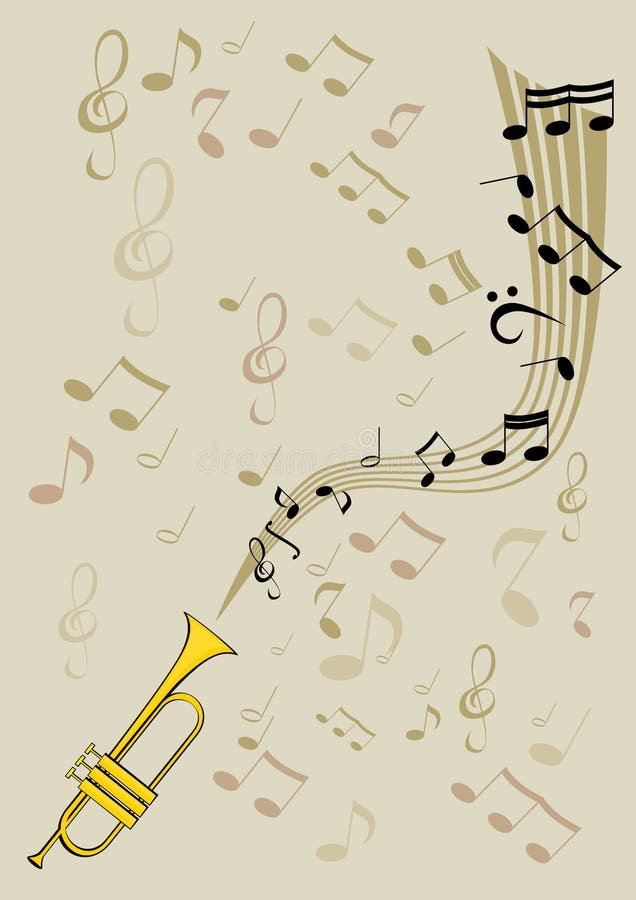 Trumpet and notes stock vector. Illustration of musical - 24539094