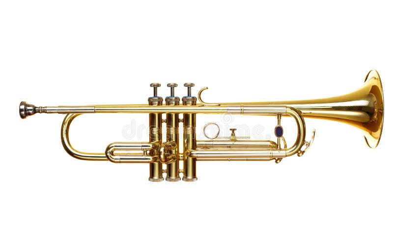 Trumpet over white background