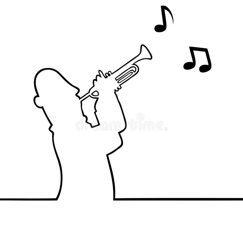 Trumpet player stock illustration Trumpet player stock illustration