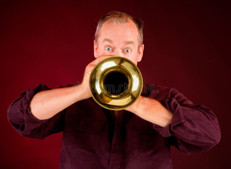 Front View of a Trumpet Player