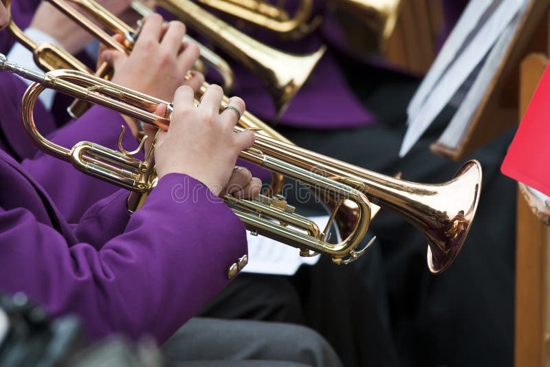 Trumpets in concert stock image. Image of performer, wind 1327449