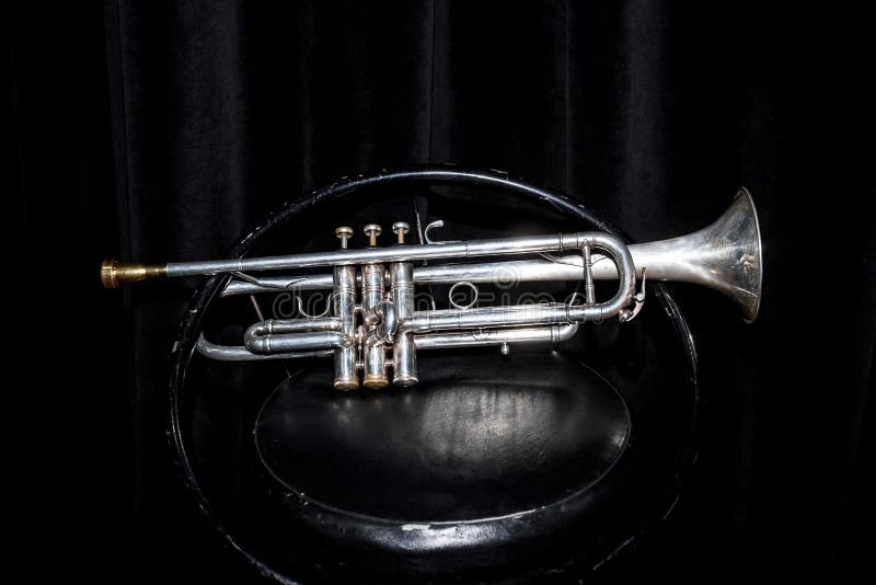 Trumpet on stage stock photo. Image of funk, theatre 88655892