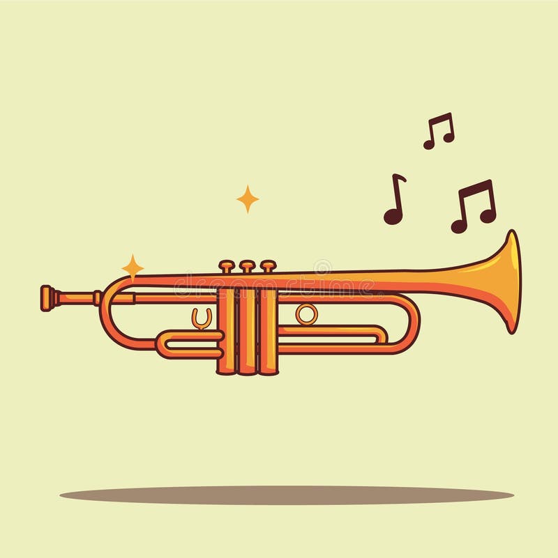 Cartoon Musician With Trumpet Instrument, Flat Design Stock Vector ...