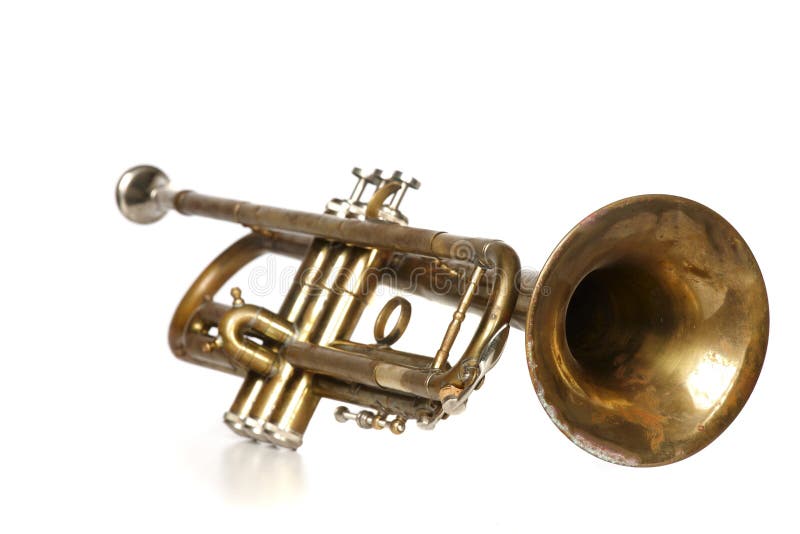 Trumpet on white background royalty free stock photos
