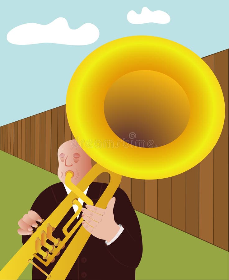 Trumpeter vector stock vector. Illustration of secluded 11468764