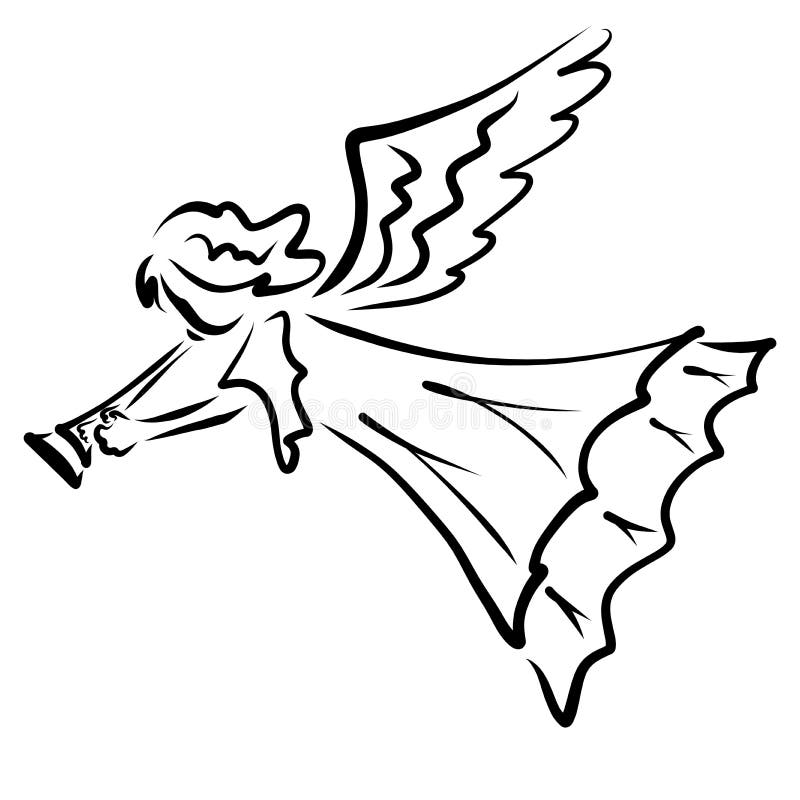 Trumpeting Angel Silhouette Stock Illustrations – 44 Trumpeting Angel ...