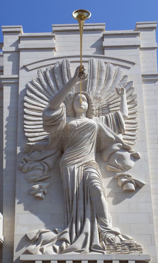 Trumpeting Angles (architecture detail) royalty free stock image