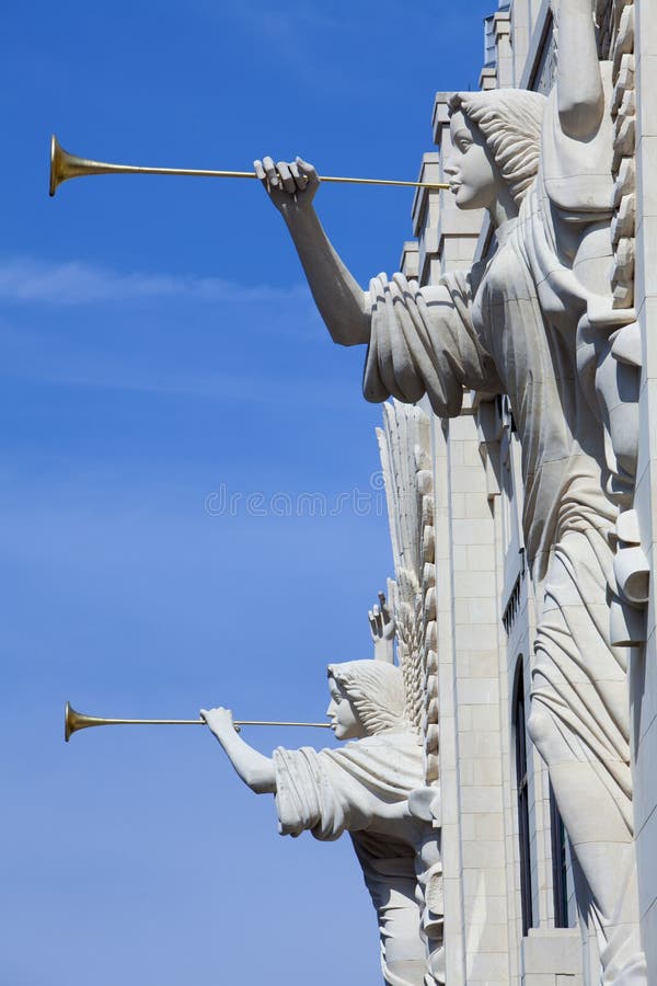 Trumpeting Angles (architecture detail) royalty free stock photography