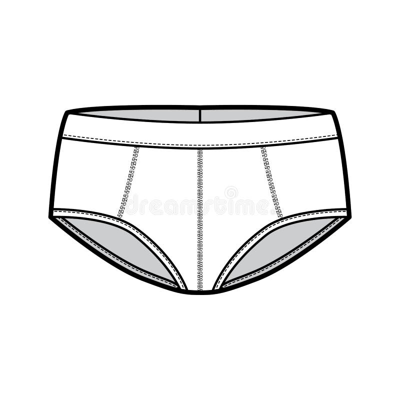 Trunk Briefs Underwear Technical Fashion Illustration with Elastic ...