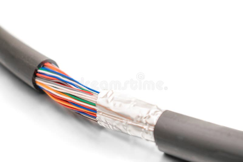 Trunk server cable is torn off. Multichannel communication line. High speed data transfer. Damaged Isolation of main Internet Backbone channel. Damaged extension cord stock images, royalty-free photos and pictures
