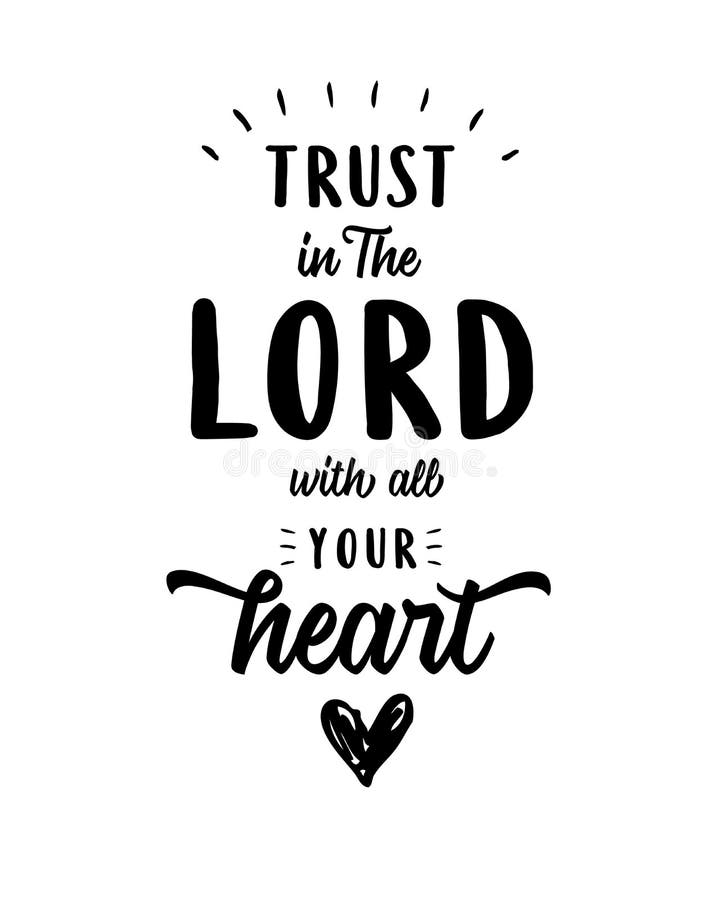 trust-in-the-lord-with-all-your-heart-print-design-stock-vector