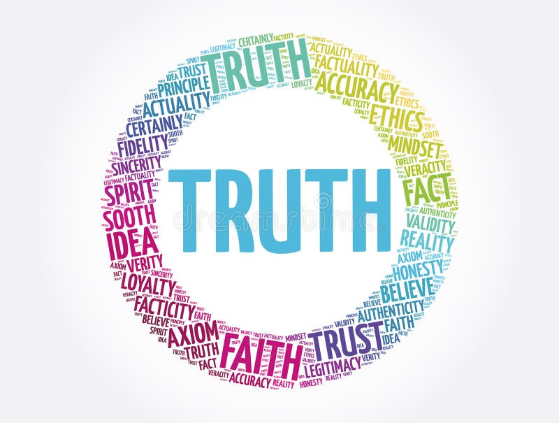 Truth Word with Magnifier Concept Stock Vector Illustration of lens