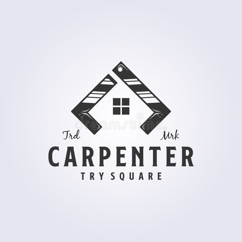try square abstract for carpenter house logo vector illustration design