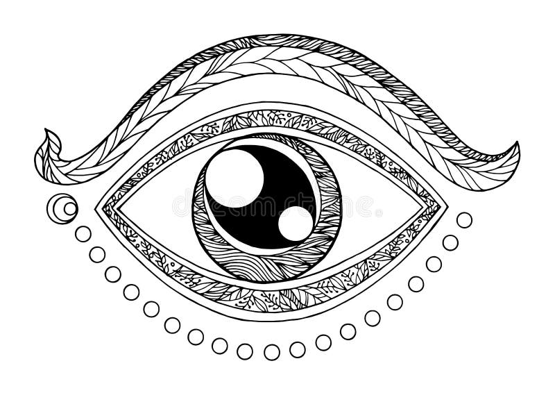 Third eye chakra symbol drawing design vector illustration, hand drawn art zentangle. Third eye chakra symbol drawing design vector illustration, hand drawn art zentangle