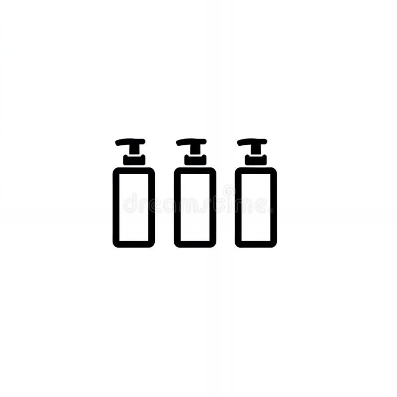 Trzy butelki z mydłem Icon Bathroom Hotel Amenities Cleanliness Symbol ilustracji