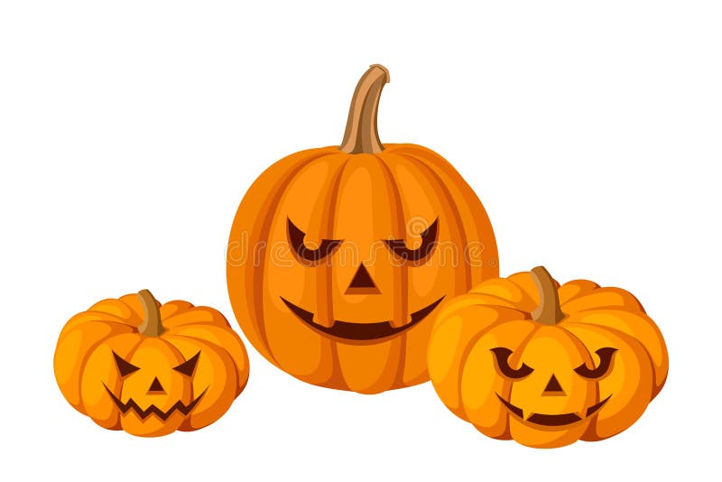 Trzy Halloweenowej bani (lampiony). ilustracja wektor Trzy Halloweenowej bani (lampiony). ilustracja wektor