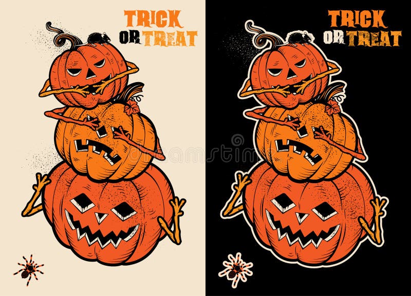 Trzy Mądrej Halloweenowej bani royalty ilustracja Trzy Mądrej Halloweenowej bani royalty ilustracja