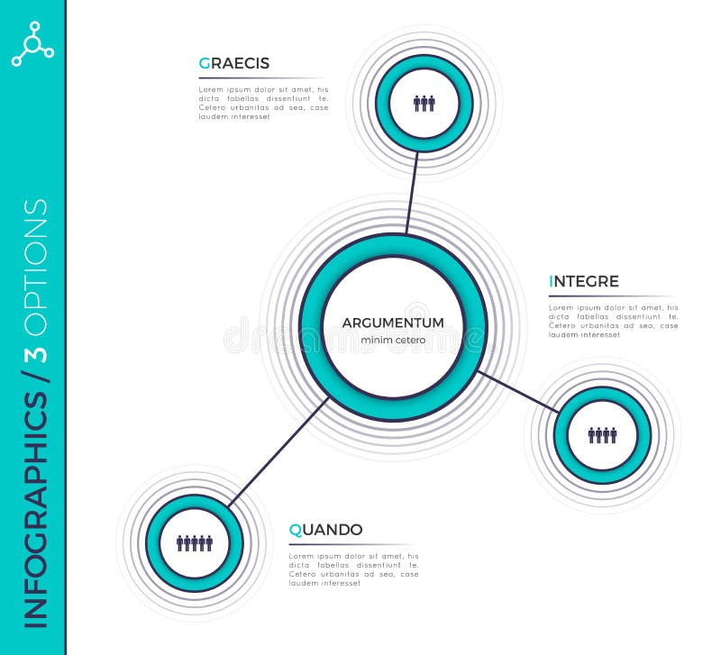 Trzy opci minimalistic kreatywnie infographic mapa, plan, d ilustracji Trzy opci minimalistic kreatywnie infographic mapa, plan, d ilustracji