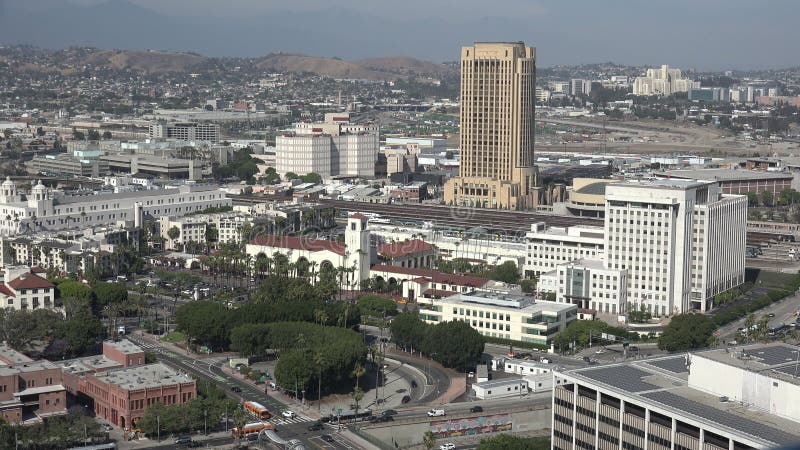 Tráfego em los angeles a partir de uma visão de alto ângulo