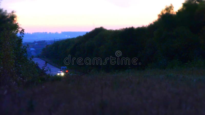 Tráfego na estrada na noite Lapso de tempo