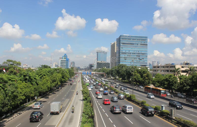 Tráfego na estrada principal Jakarta fotos de stock Tráfego na estrada principal Jakarta fotos de stock