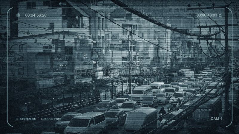 Tráfico de la hora punta del CCTV en ciudad asiática