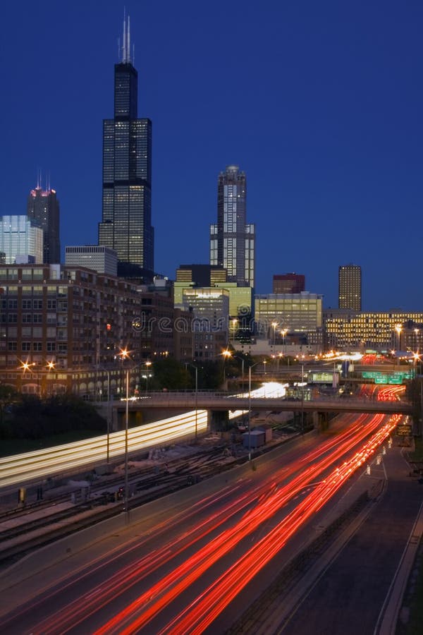 Traffic in Chicago evening time. Traffic in Chicago evening time