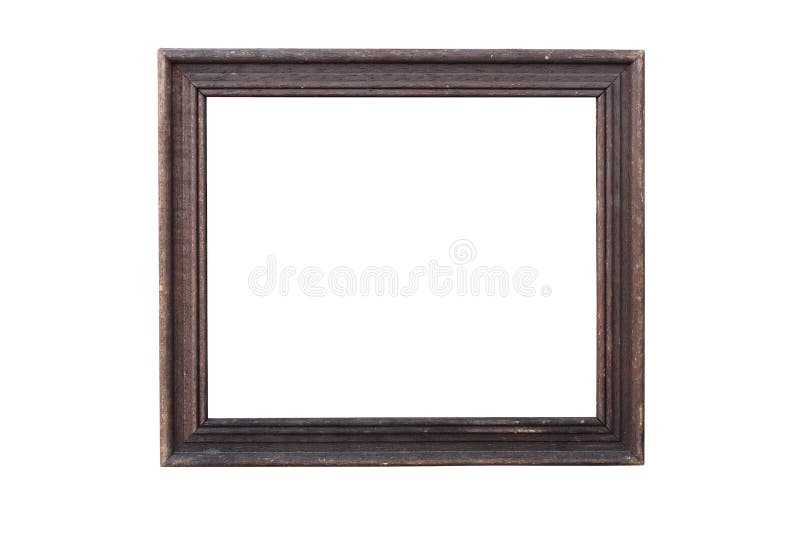 Trä för bildram på isolerat arkivbilder
